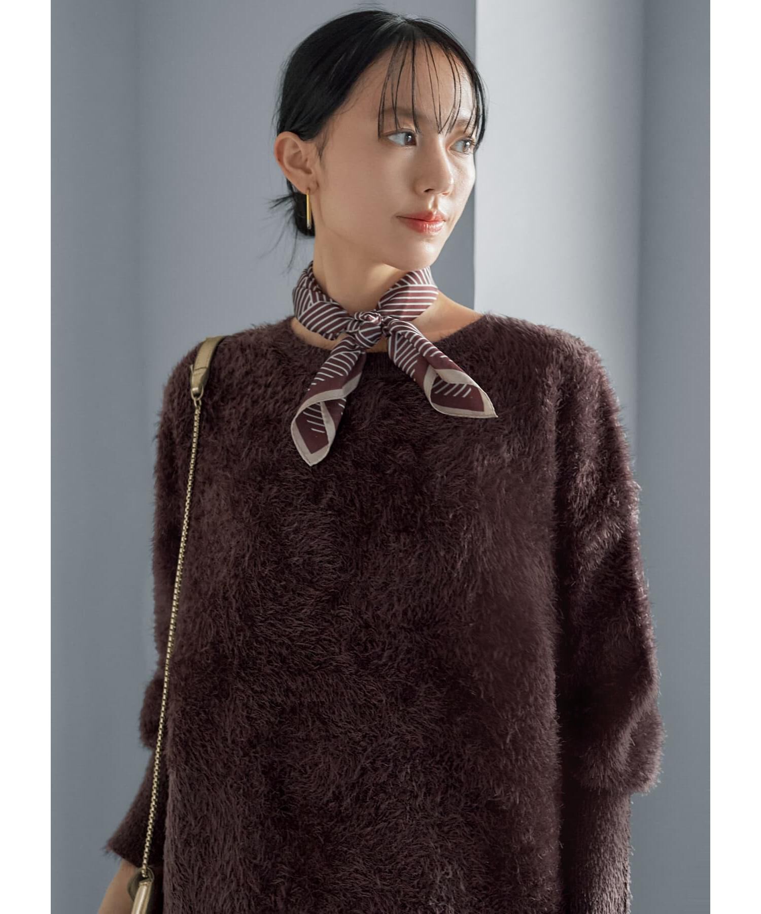 STYLE DELI「55cm正方形スカーフ／ずらしストライプ」|バンダナ・スカーフ|