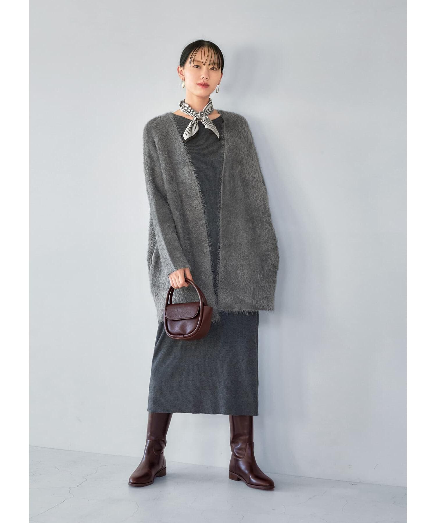 STYLE DELI「55cm正方形スカーフ／ずらしストライプ」|バンダナ・スカーフ|