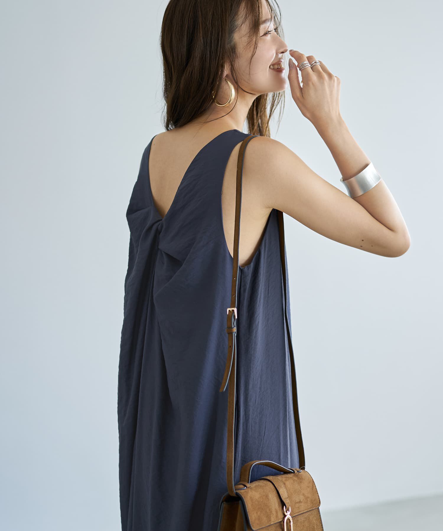 STYLE DELI「前後2WAYひねりVネックワンピース」|ワンピース|