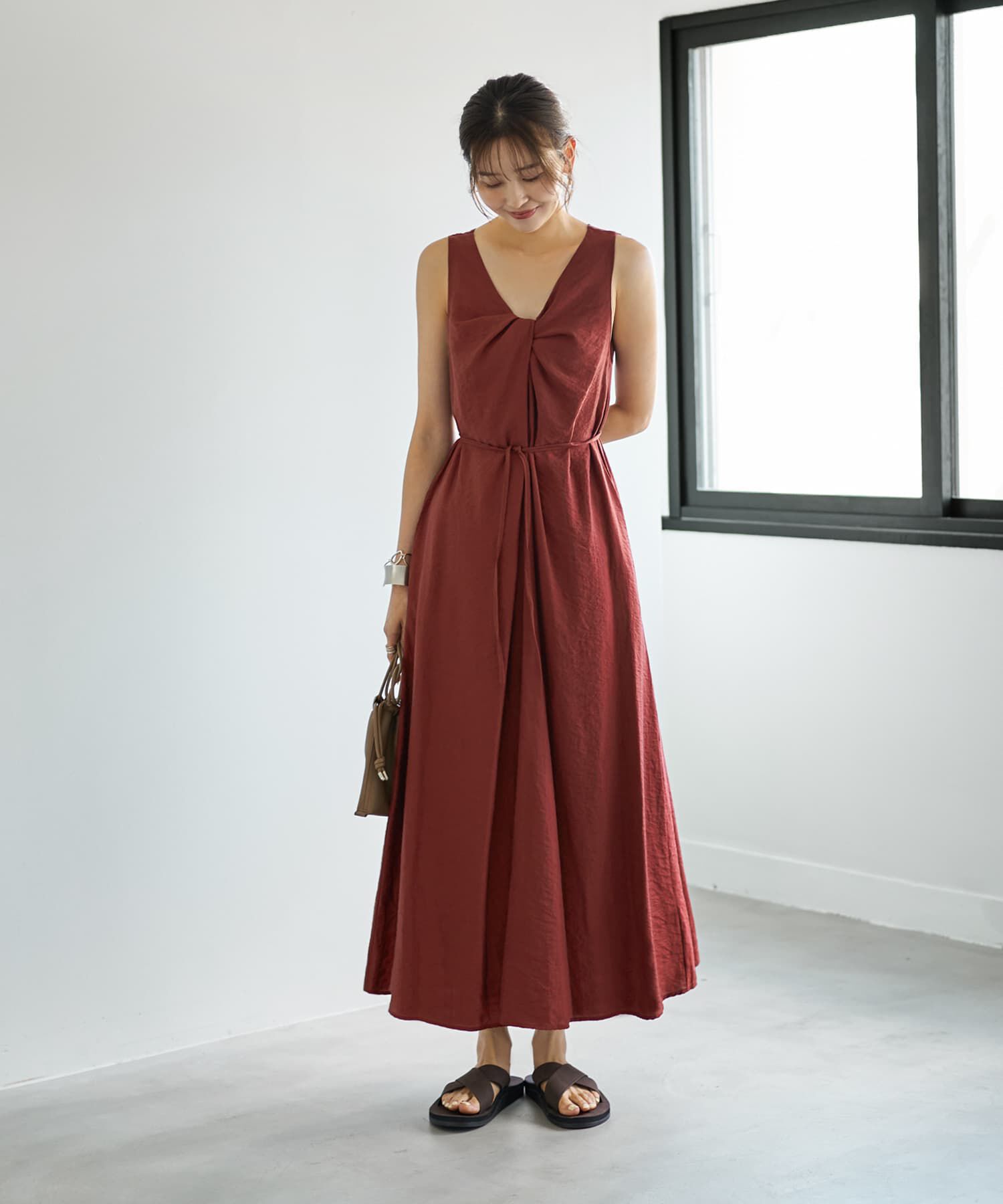 STYLE DELI「前後2WAYひねりVネックワンピース」|ワンピース|