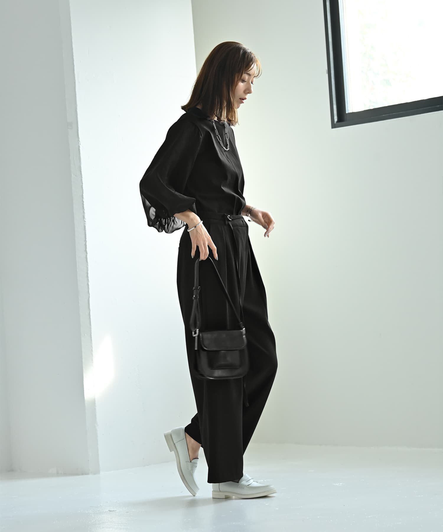 STYLE DELI「【Kana Oyama&times;BLK001】チュール袖トップス／DELI size」|Tシャツ・カットソー|