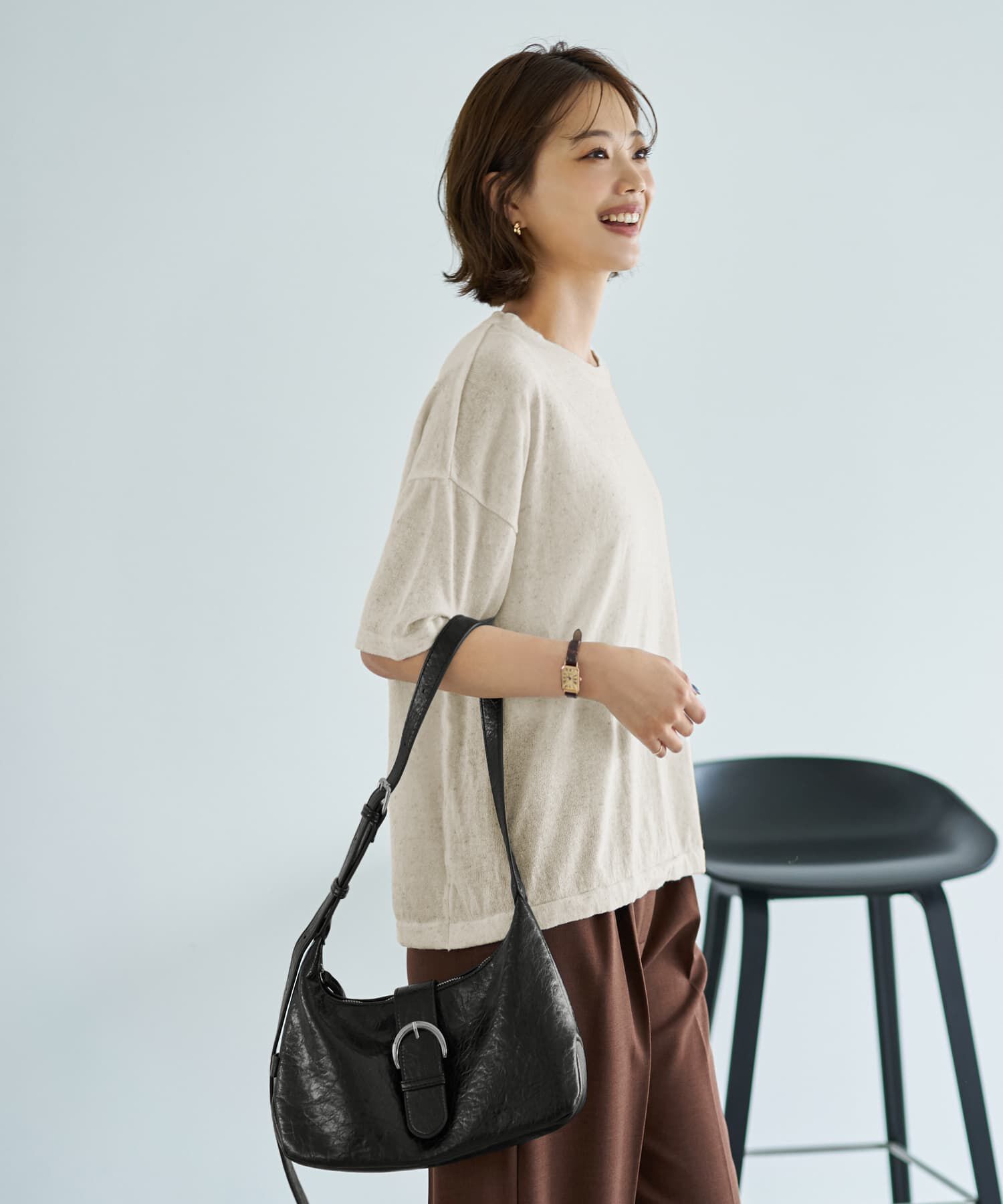 STYLE DELI「リネン混ニットTシャツ」|Tシャツ・カットソー|