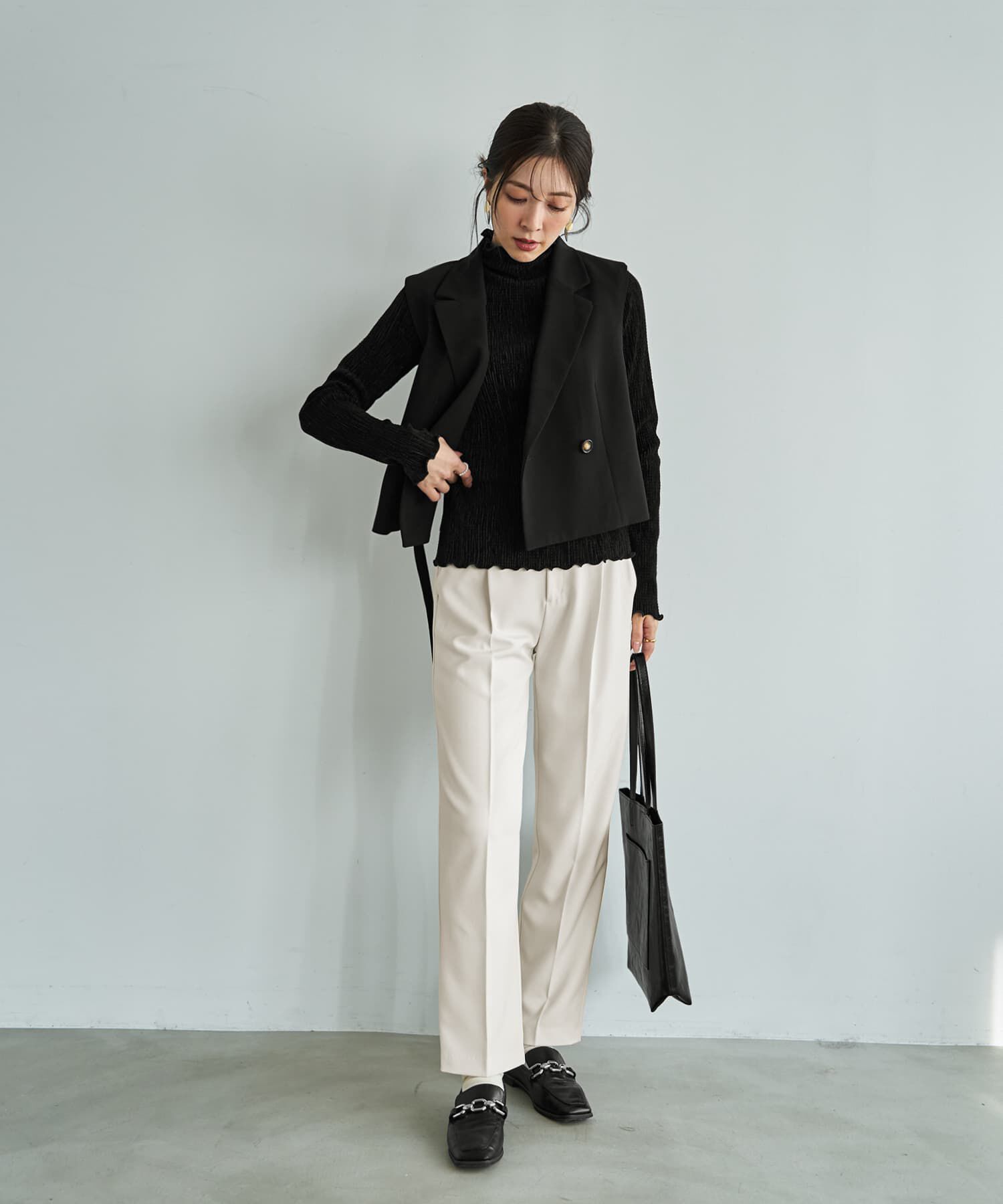 STYLE DELI「楊柳ベロア端っこメロウトップス」|Tシャツ・カットソー|