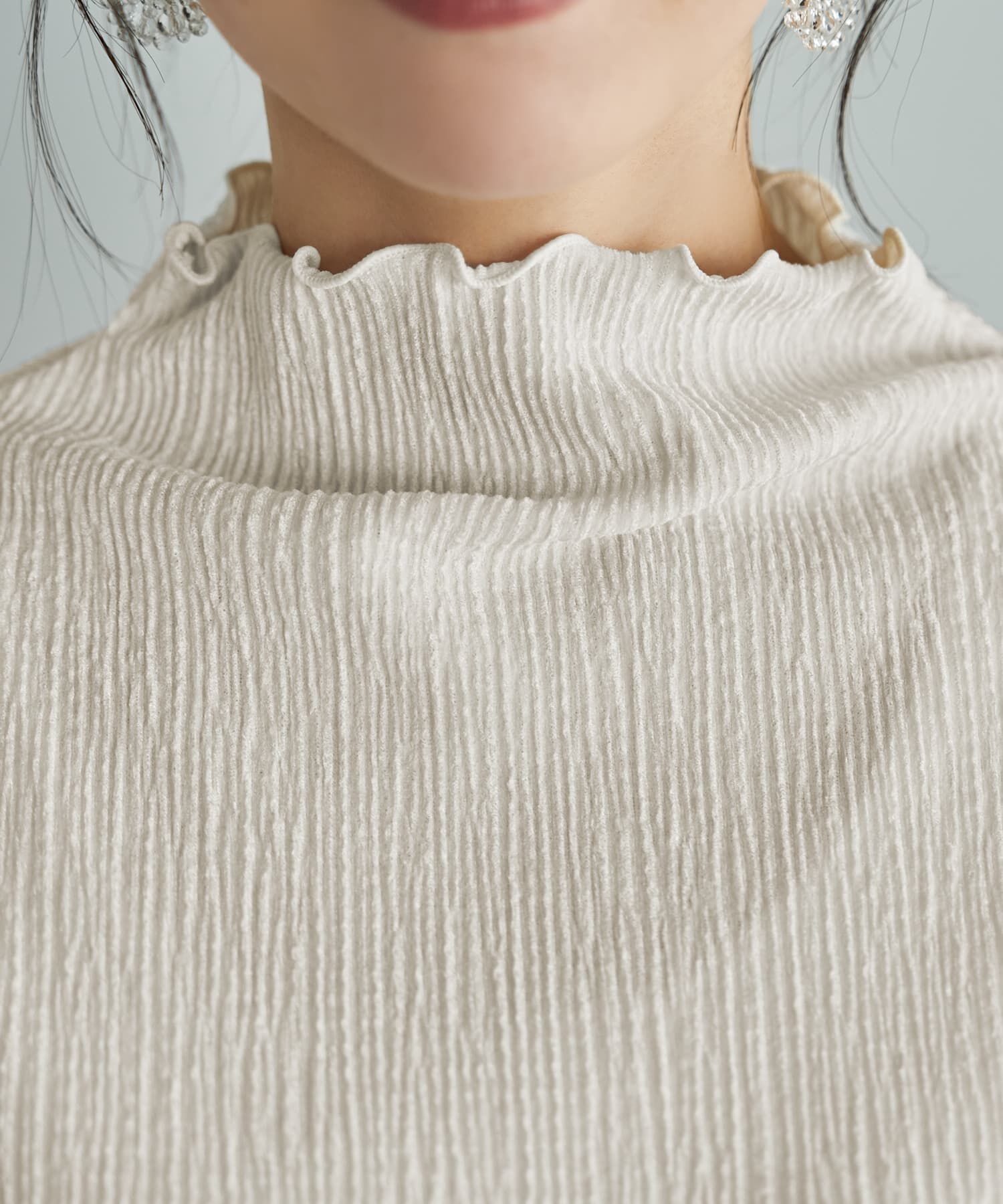 STYLE DELI「楊柳ベロア端っこメロウトップス」|Tシャツ・カットソー|