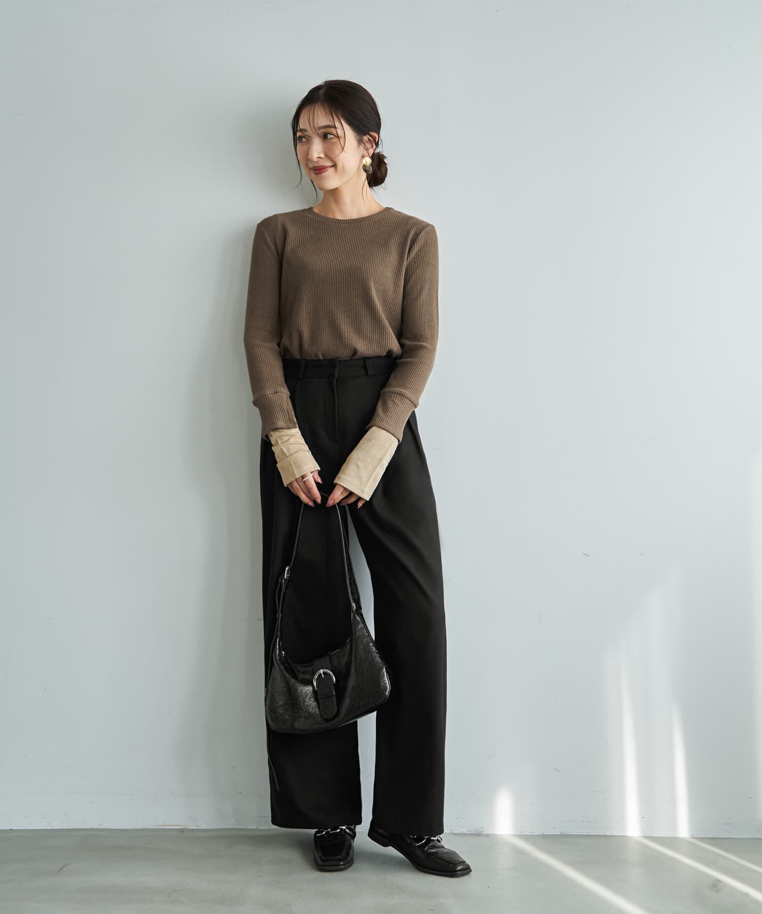 STYLE DELI「カラーレイヤードリブカットソートップス」|Tシャツ・カットソー|