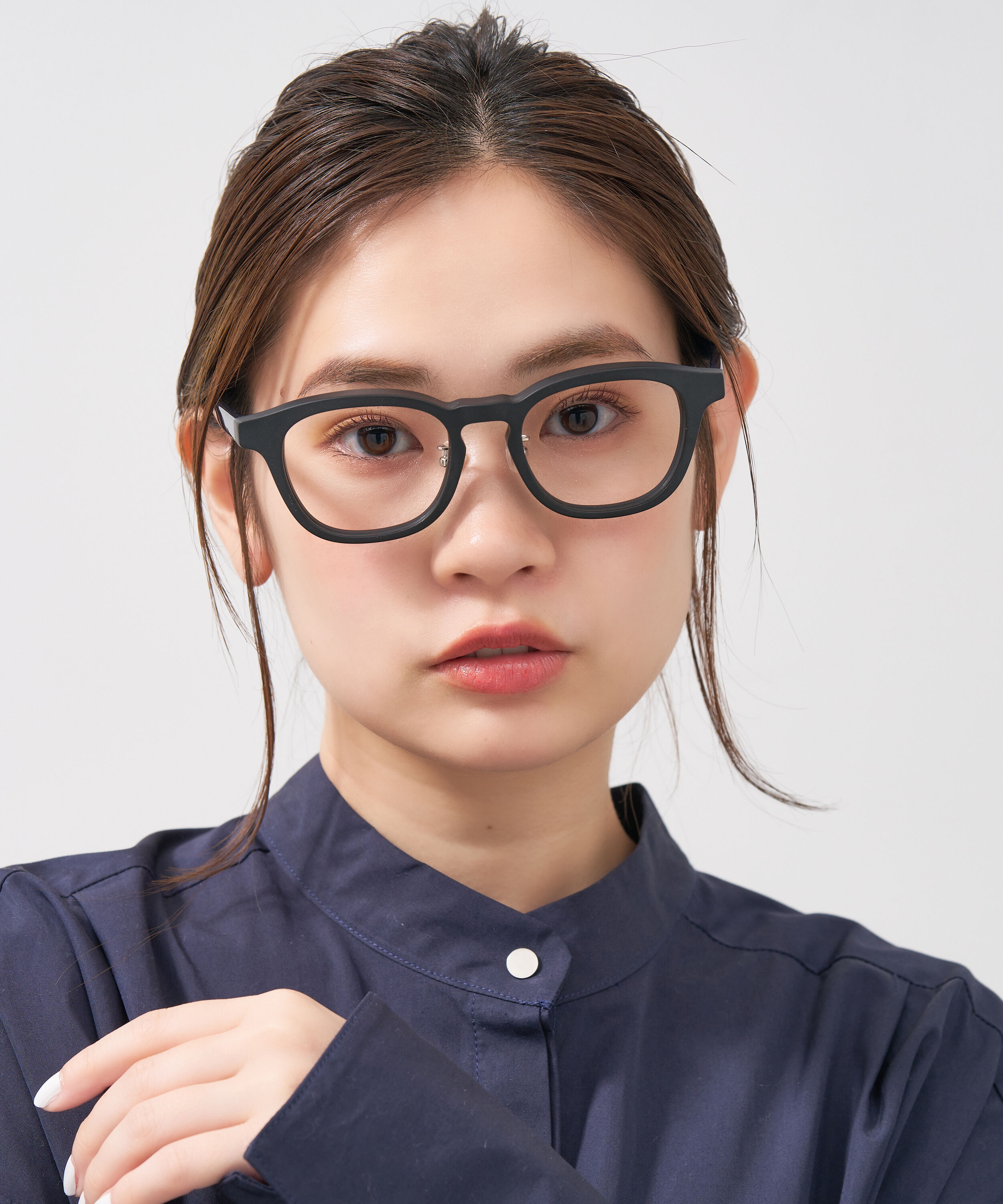  「【ルミネ限定】Zoff | ウェリントン型 クリアフレーム 黒縁 太縁 伊達メガネ レンズ交換券付き」|メガネ|