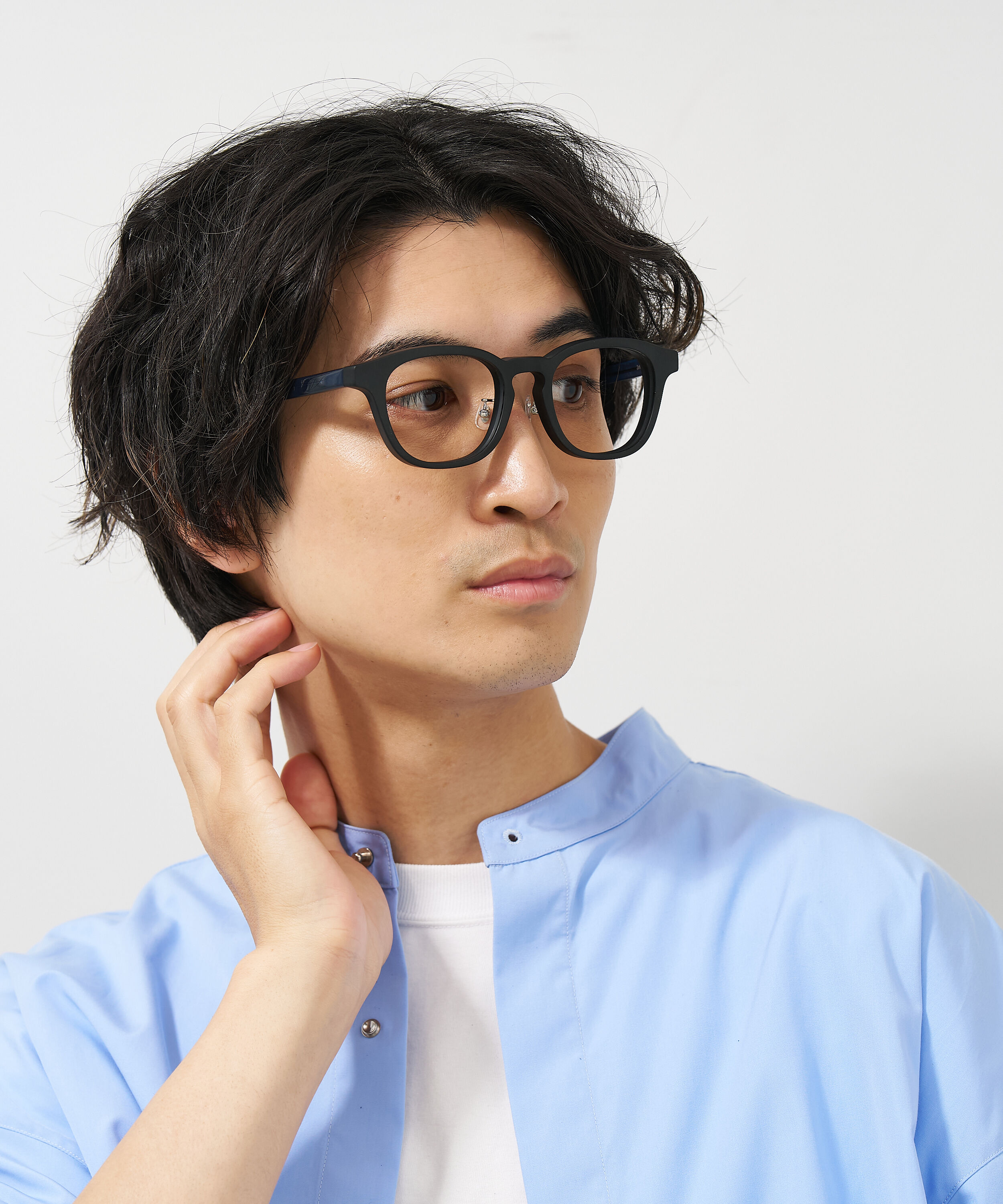  「【ルミネ限定】Zoff | ウェリントン型 クリアフレーム 黒縁 太縁 伊達メガネ レンズ交換券付き」|メガネ|