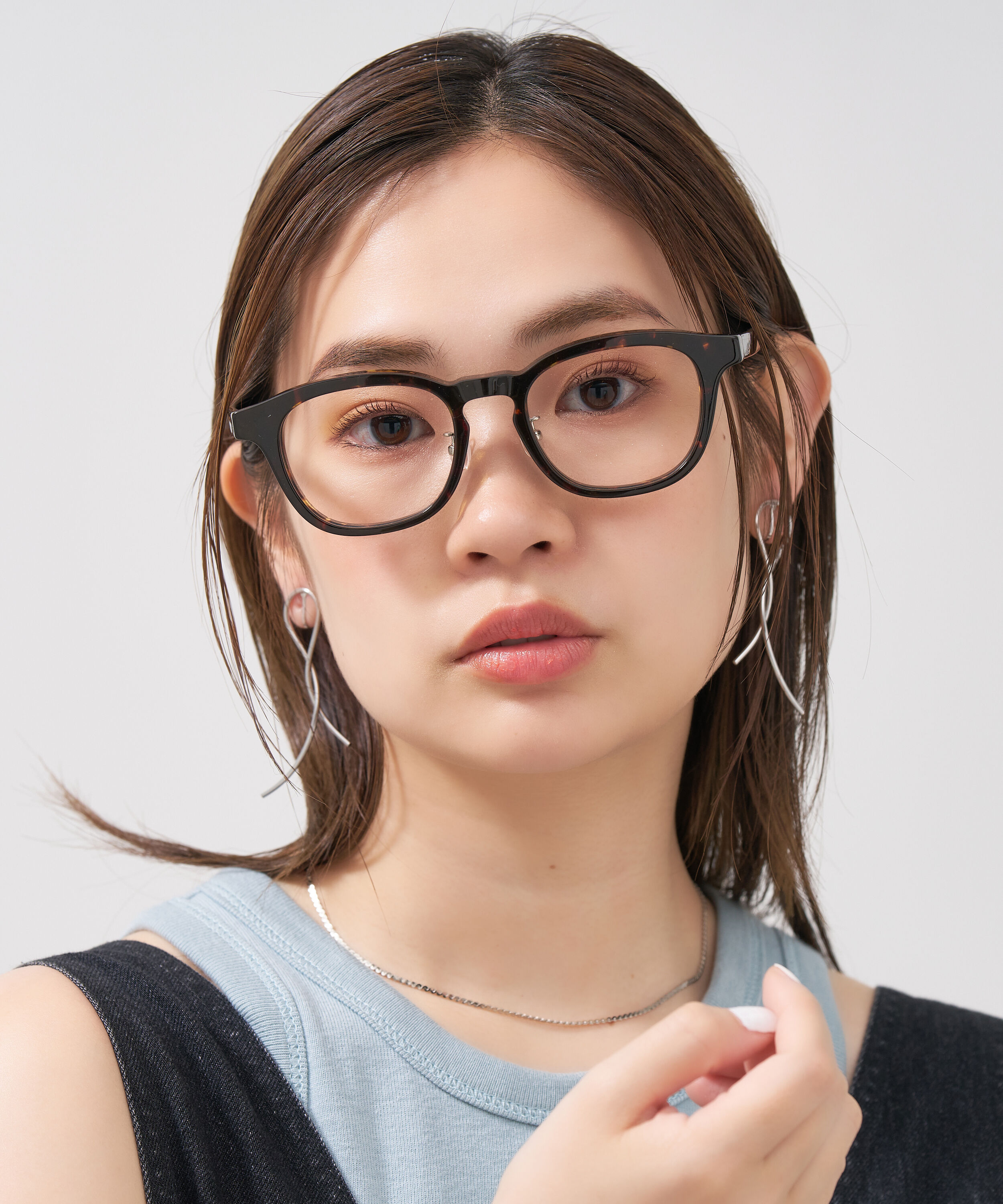  「【ルミネ限定】Zoff | ウェリントン型 クリアフレーム 黒縁 太縁 伊達メガネ レンズ交換券付き」|メガネ|