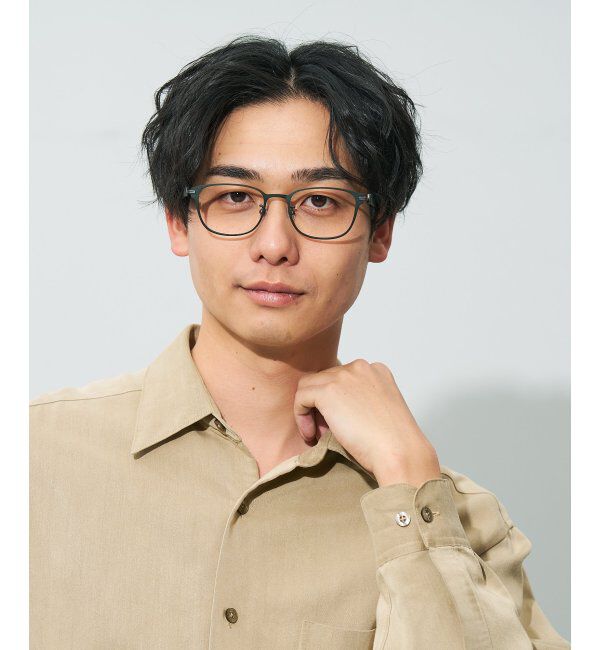  「ボストン型 メガネ | レザー調 ラバーテンプル 眼鏡 伊達メガネ 度付き CLASSIC レンズ交換券付」|メガネ|