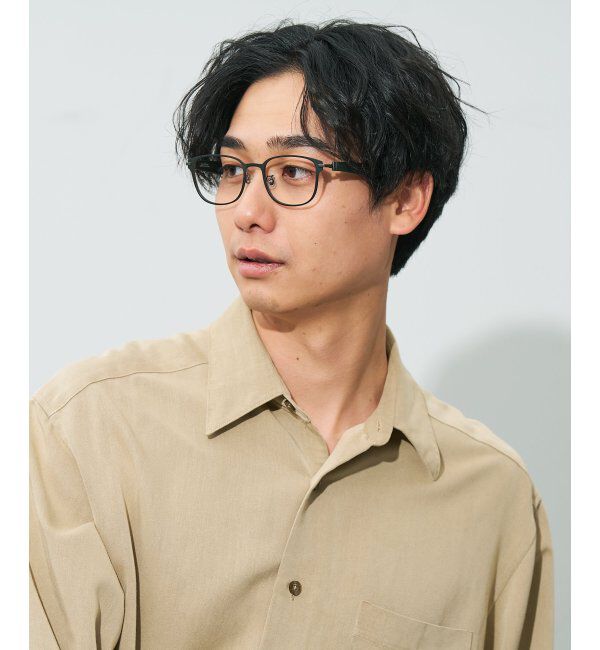  「ボストン型 メガネ | レザー調 ラバーテンプル 眼鏡 伊達メガネ 度付き CLASSIC レンズ交換券付」|メガネ|