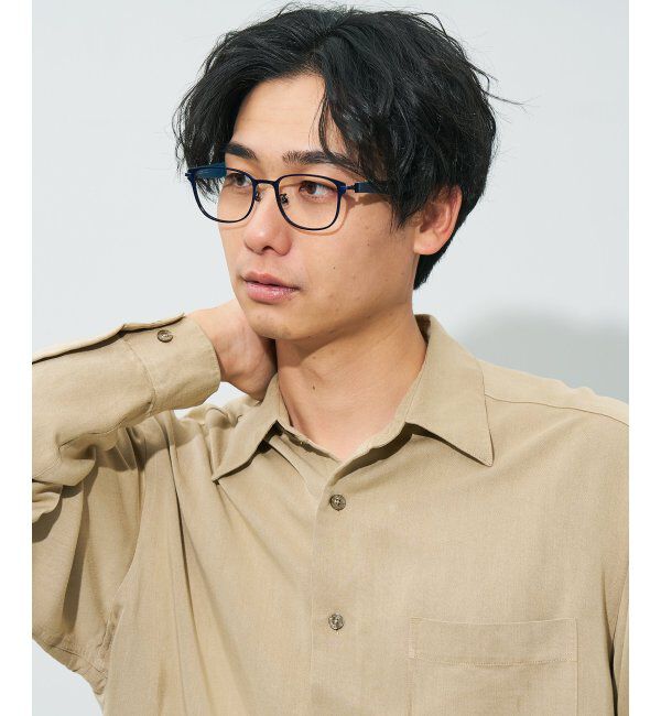  「ボストン型 メガネ | レザー調 ラバーテンプル 眼鏡 伊達メガネ 度付き CLASSIC レンズ交換券付」|メガネ|