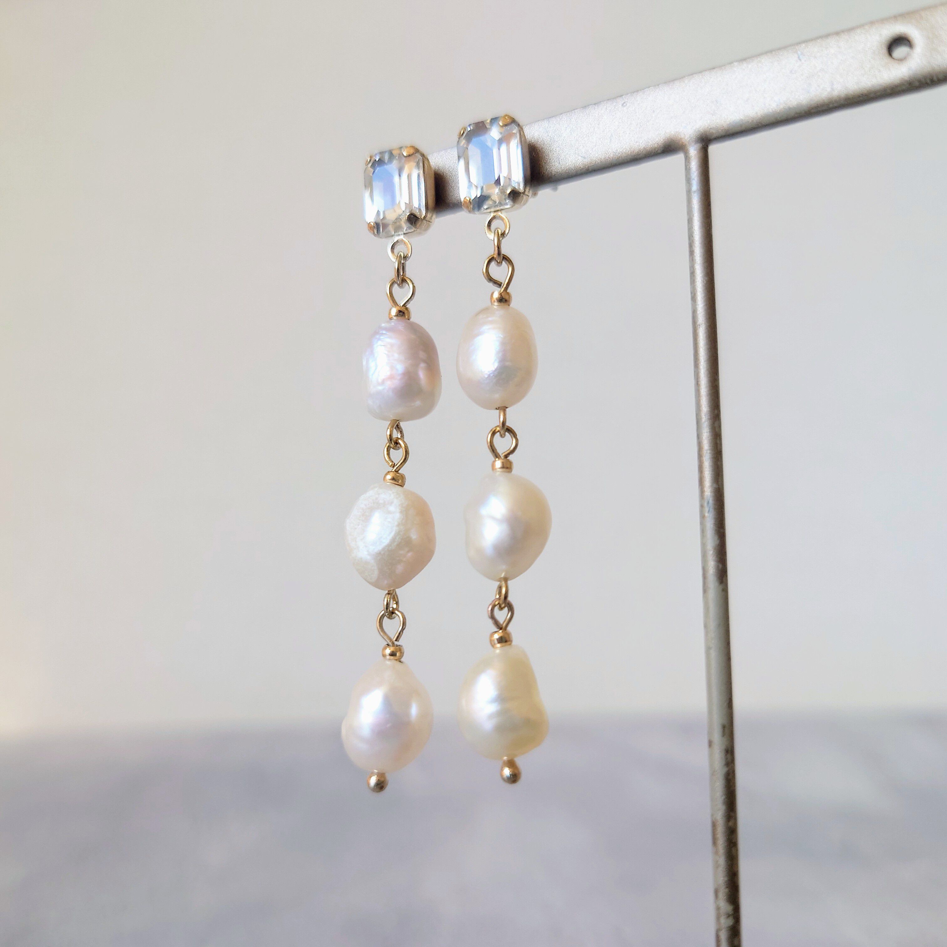 MARQUISE「淡水パールとジルコニアピアス」|ピアス|