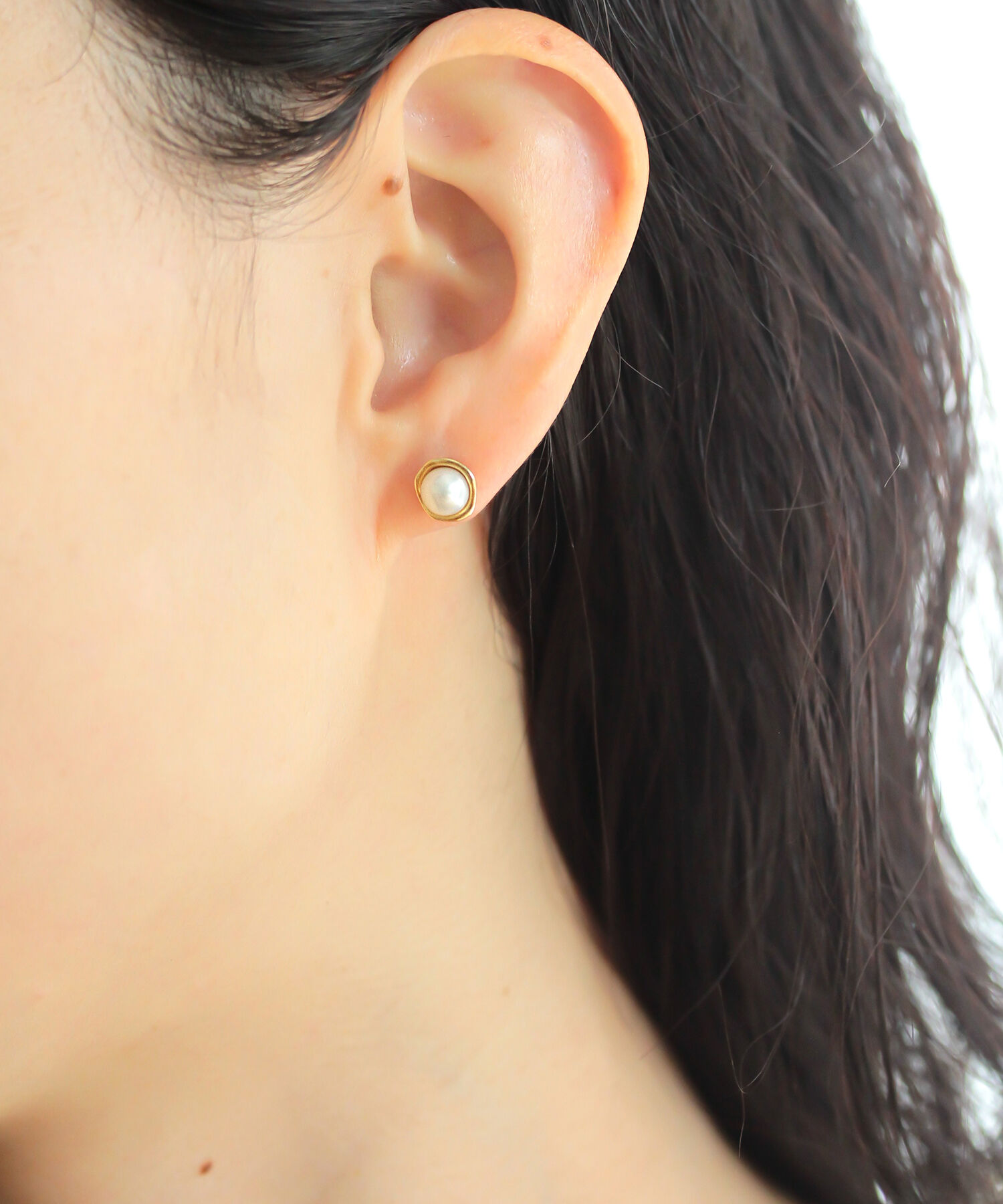  「silver925 パールビジュー 一粒パール スタッドピアス（ニッケルフリー）」|ピアス|