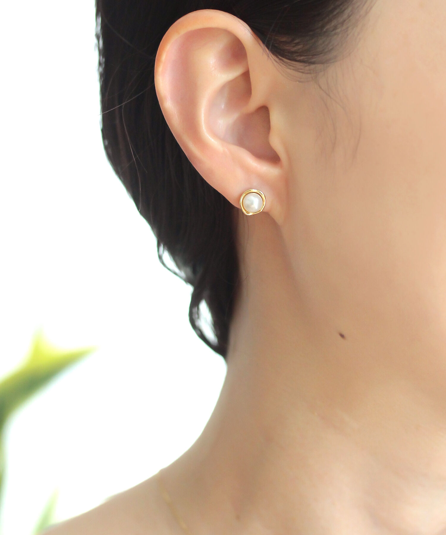  「silver925 パールビジュー 一粒パール スタッドピアス（ニッケルフリー）」|ピアス|