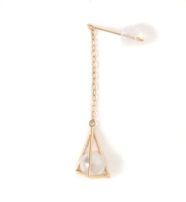 JUPITER「【K10】幾何学デザイン淡水パールアメリカンピアス」|ピアス|