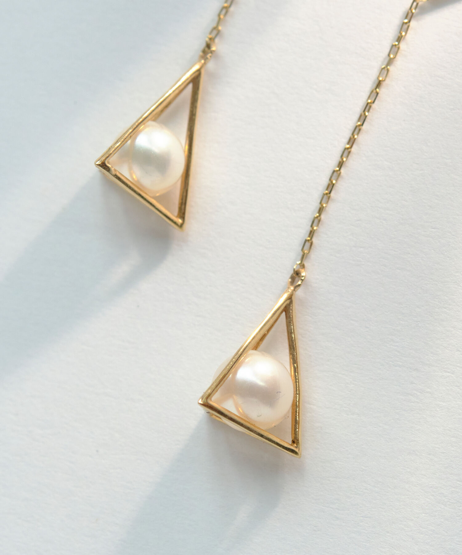 JUPITER「【K10】幾何学デザイン淡水パールアメリカンピアス」|ピアス|