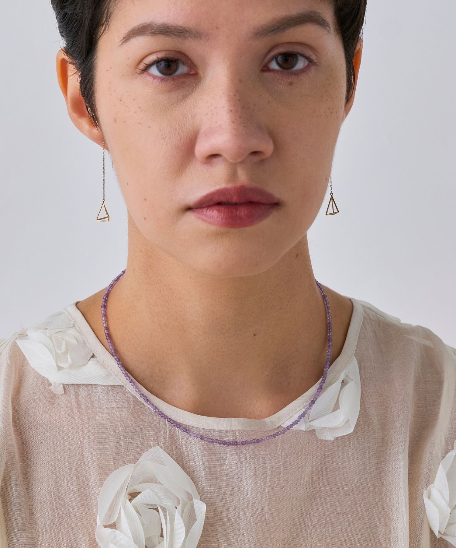 JUPITER「天然石ビーズネックレス/金属アレルギー対応/ニッケルフリー　アメシスト」|ネックレス|