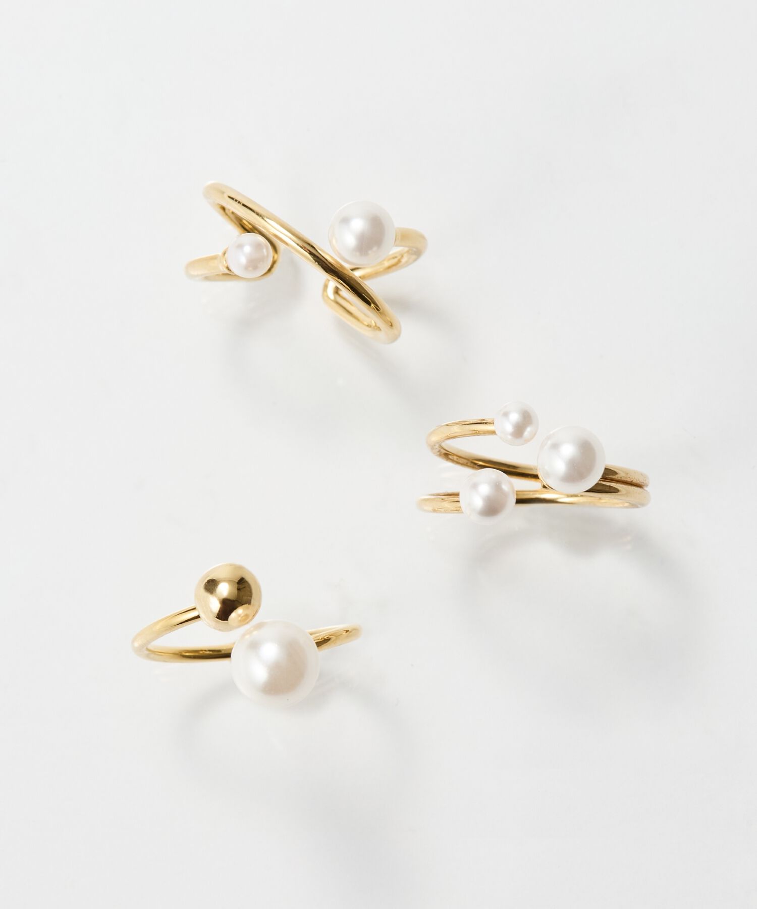 Phoebe「【シリーズ累計販売10000点突破！】メタル&times;パールフォークリング」|リング|