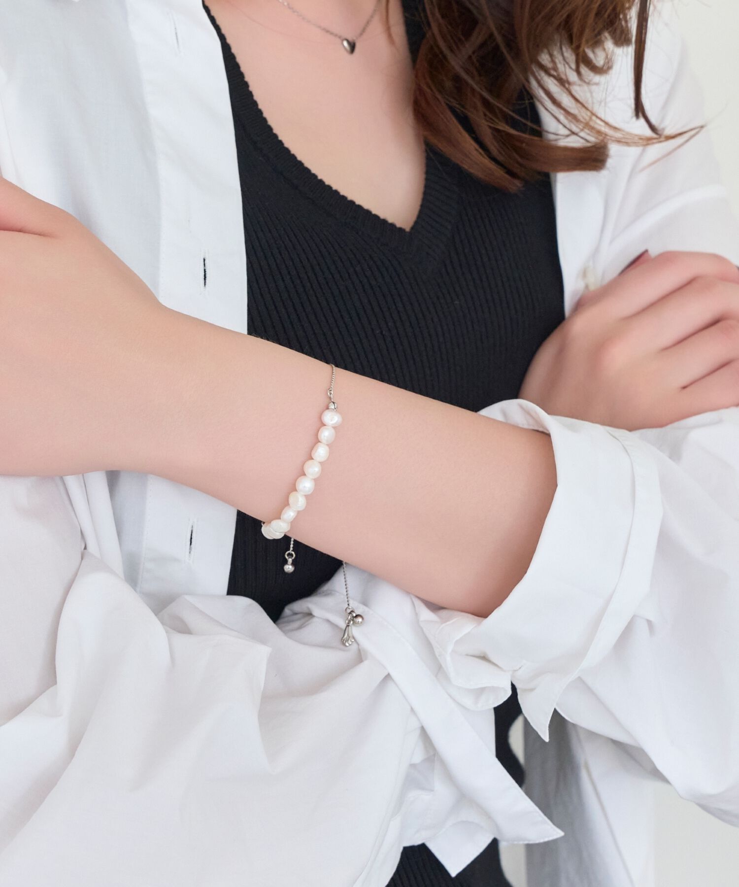 Phoebe「フレッシュウォーターパールブレスレット　シルバー/淡水パール」|ブレスレット・バングル|
