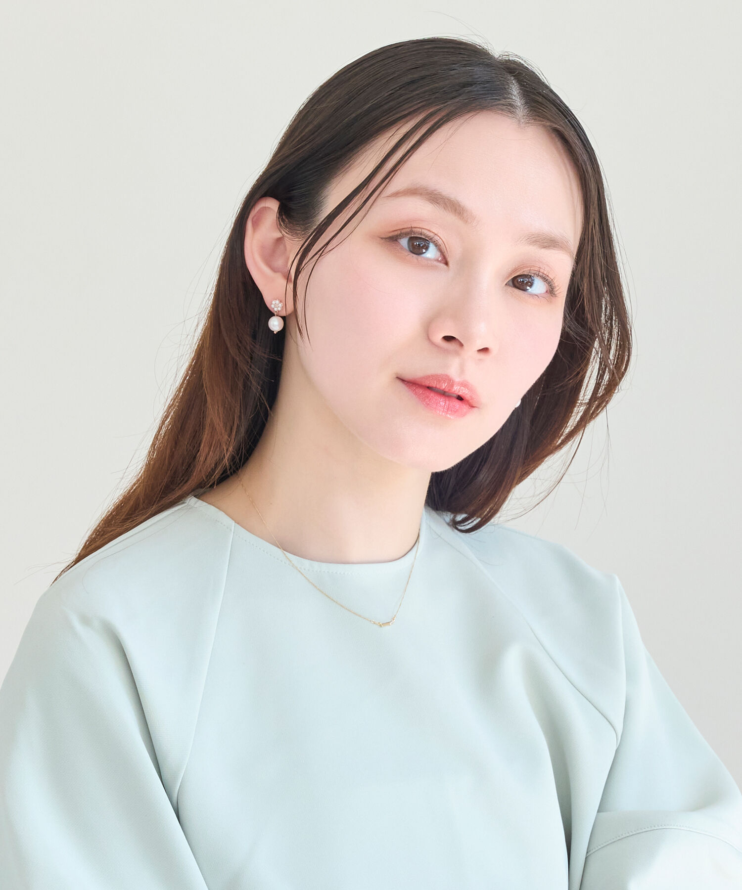 Phoebe「【金属アレルギー対応】ストレートバービジューネックレス　ゴールド」|ネックレス|