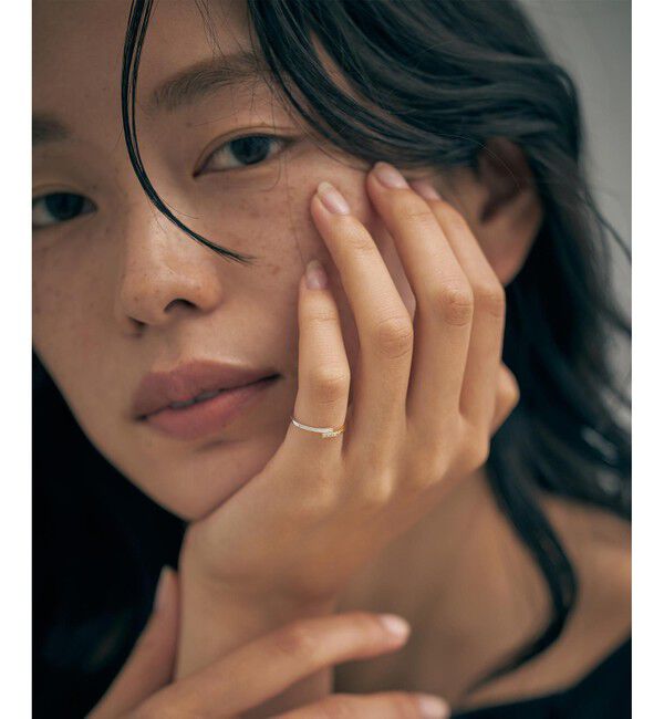 Jouete「K10YG ピンキーリング ダイヤモンド コンビカラー」|リング|