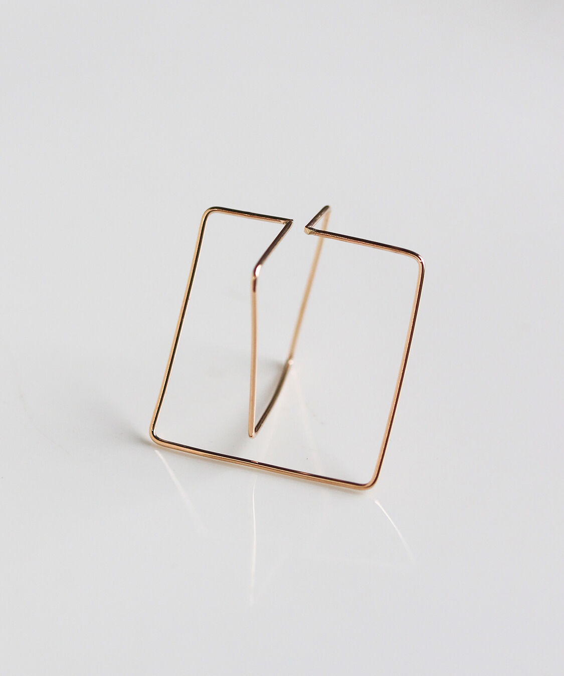  「ゴールド スクエア イヤーカフ | K10YG 【片耳用】」|イヤーカフ|