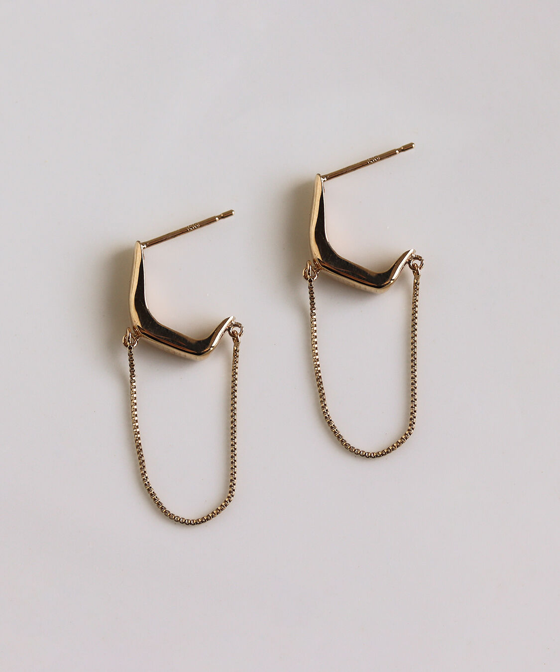  「ゴールド チェーン ピアス | K10YG」|ピアス|