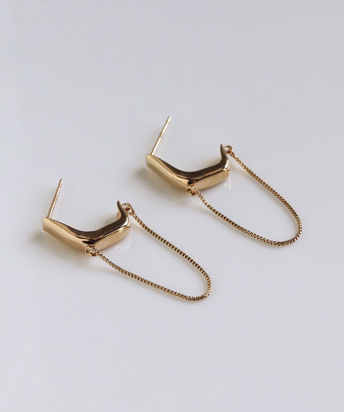  「ゴールド チェーン ピアス | K10YG」|ピアス|