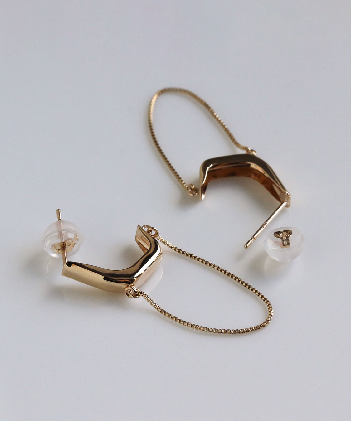  「ゴールド チェーン ピアス | K10YG」|ピアス|