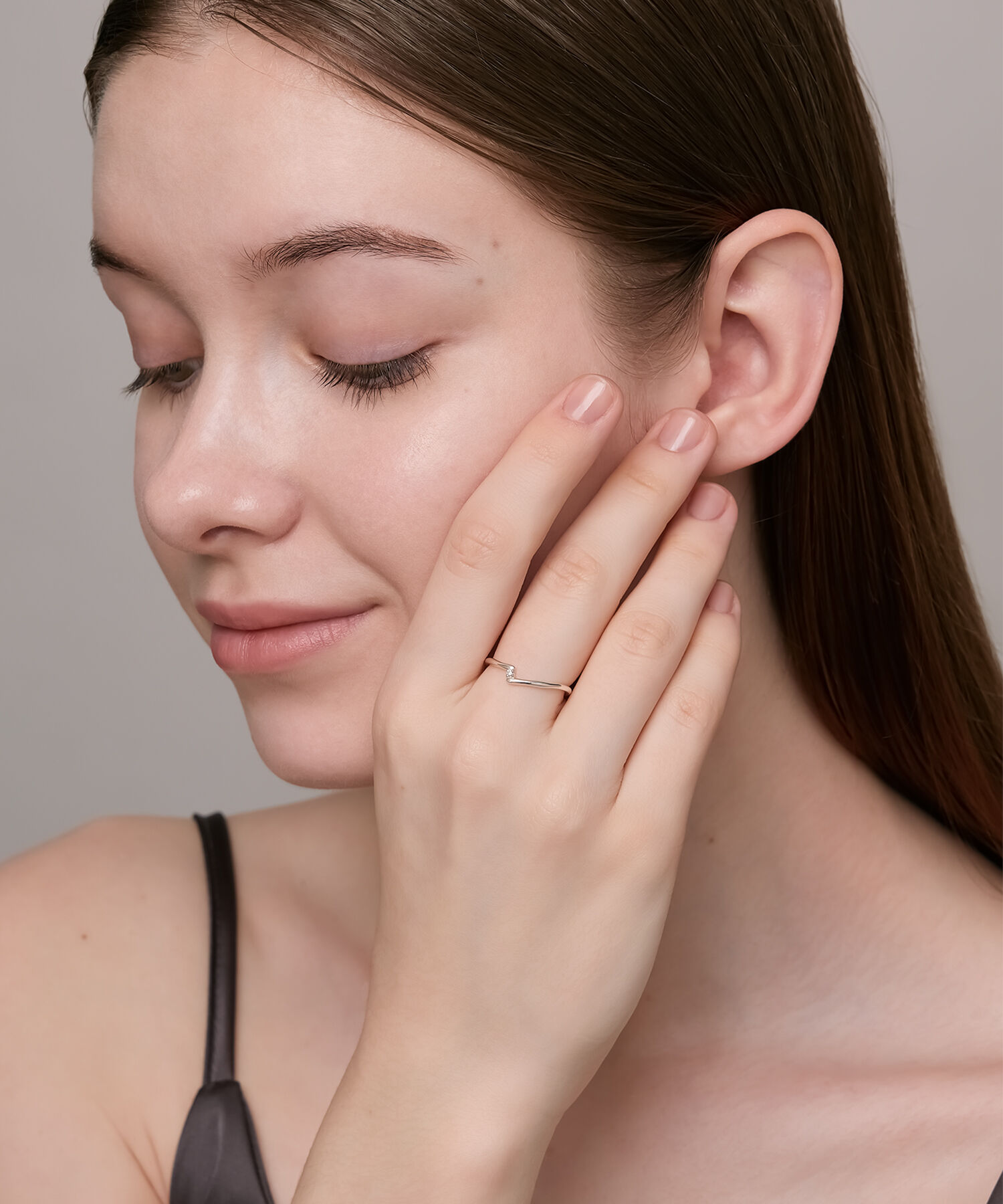 NOJESS「【Plus Ring】シルバーダイヤモンドリング（0.01ct）」|リング|