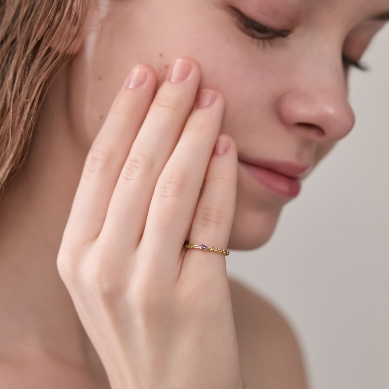 NOJESS「ゴールドアメジストピンキーリング」|リング|
