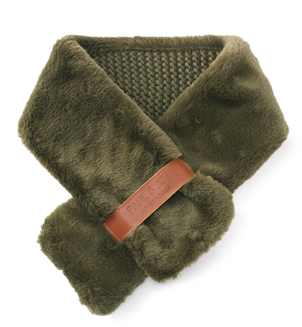 PAUL&JOE「マフラー／ニットフェイクガーレザー」|マフラー|ｶｰｷ