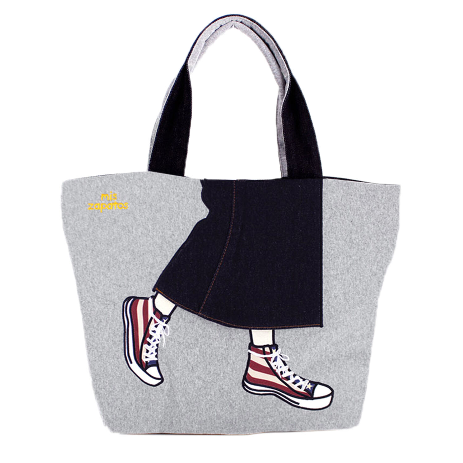 BACKYARD FAMILY「トートバッグ A4 mis zapatos ミスサパト 通販 トート バッグ キャンバス デニム」|トートバッグ|グレー1