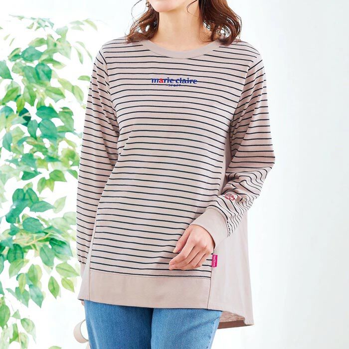 BACKYARD FAMILY「マリクレール プルオーバー 通販 MC 切替ボーダープルオーバー Tシャツ 長袖 ボーダーT」|Tシャツ・カットソー|