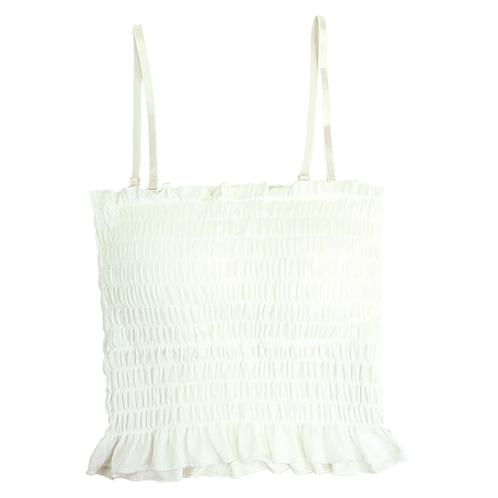 BACKYARD FAMILY「キャミソール カップ付き 通販 サン宝石 チューブトップ ギャザーブラトップ ブラトップ キャミ」|その他|ホワイト1