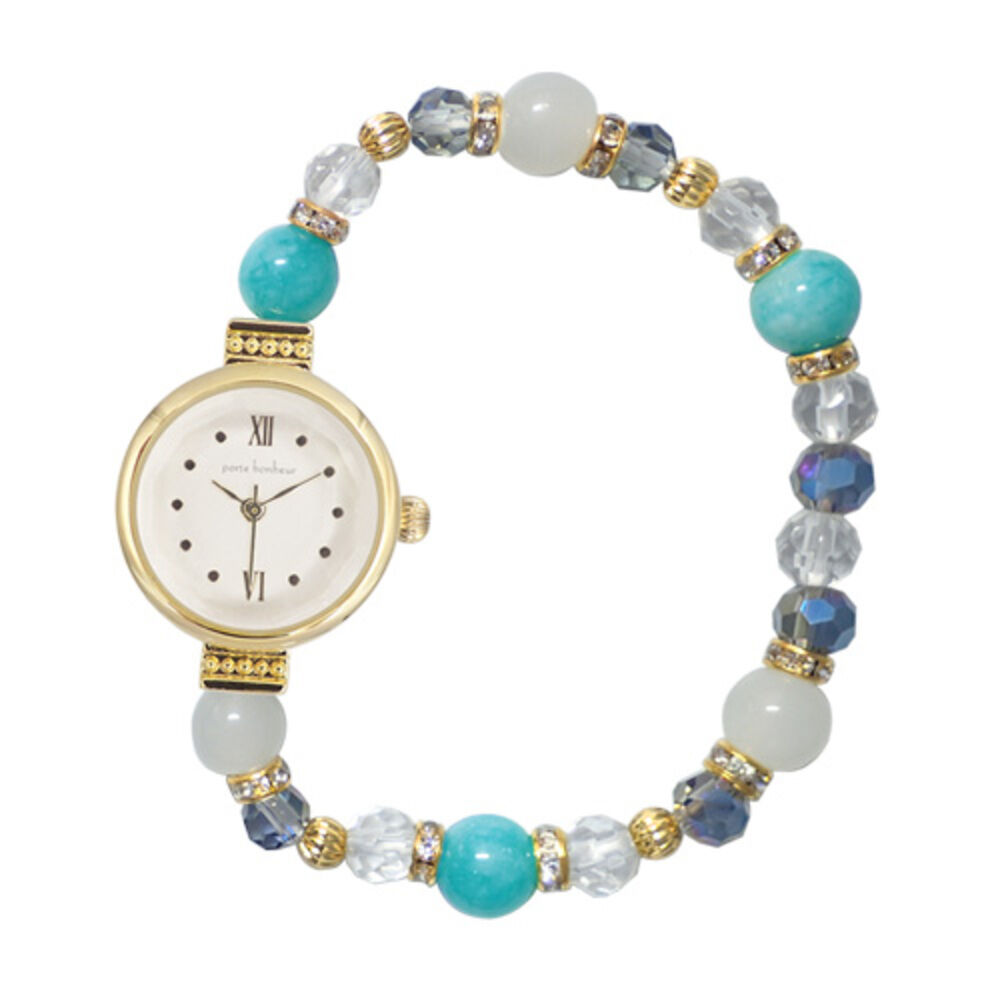 BACKYARD FAMILY「ジャバラウォッチ 腕時計 レディース 通販 時計 アナログ時計 ウオッチ ジャバラ ビーズ 天然石」|腕時計|ブルー1
