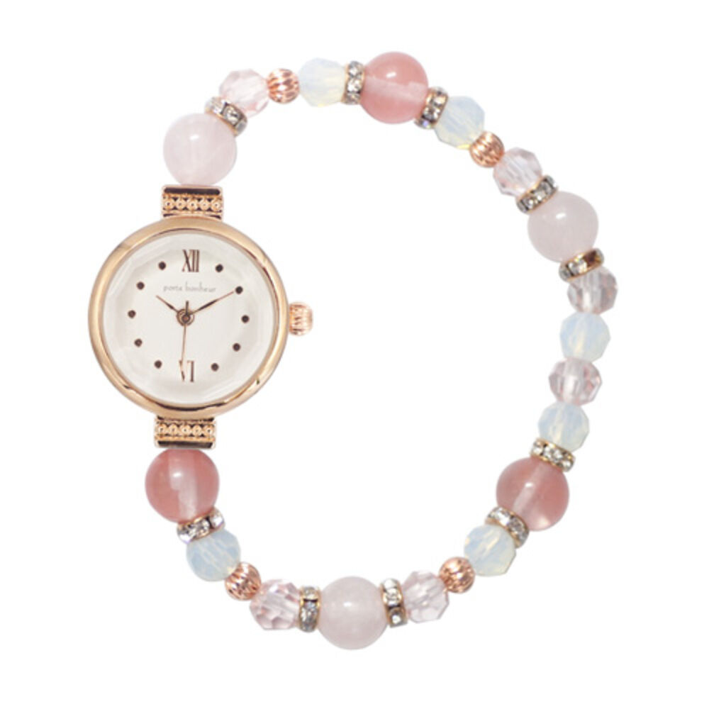 BACKYARD FAMILY「ジャバラウォッチ 腕時計 レディース 通販 時計 アナログ時計 ウオッチ ジャバラ ビーズ 天然石」|腕時計|ピンク1