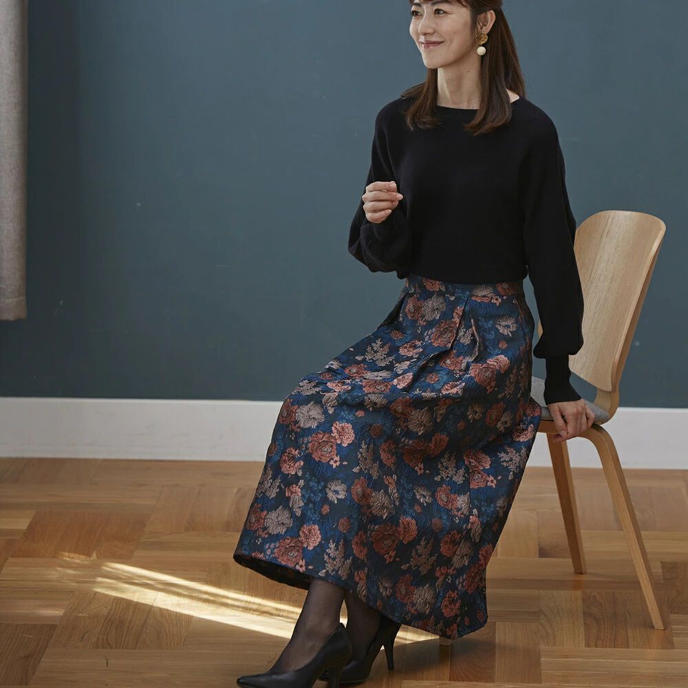 BACKYARD FAMILY「スカート レディース ミモレ丈 冬 通販 ミモレ丈スカート フレアスカート ロングスカート 秋冬」|スカート|