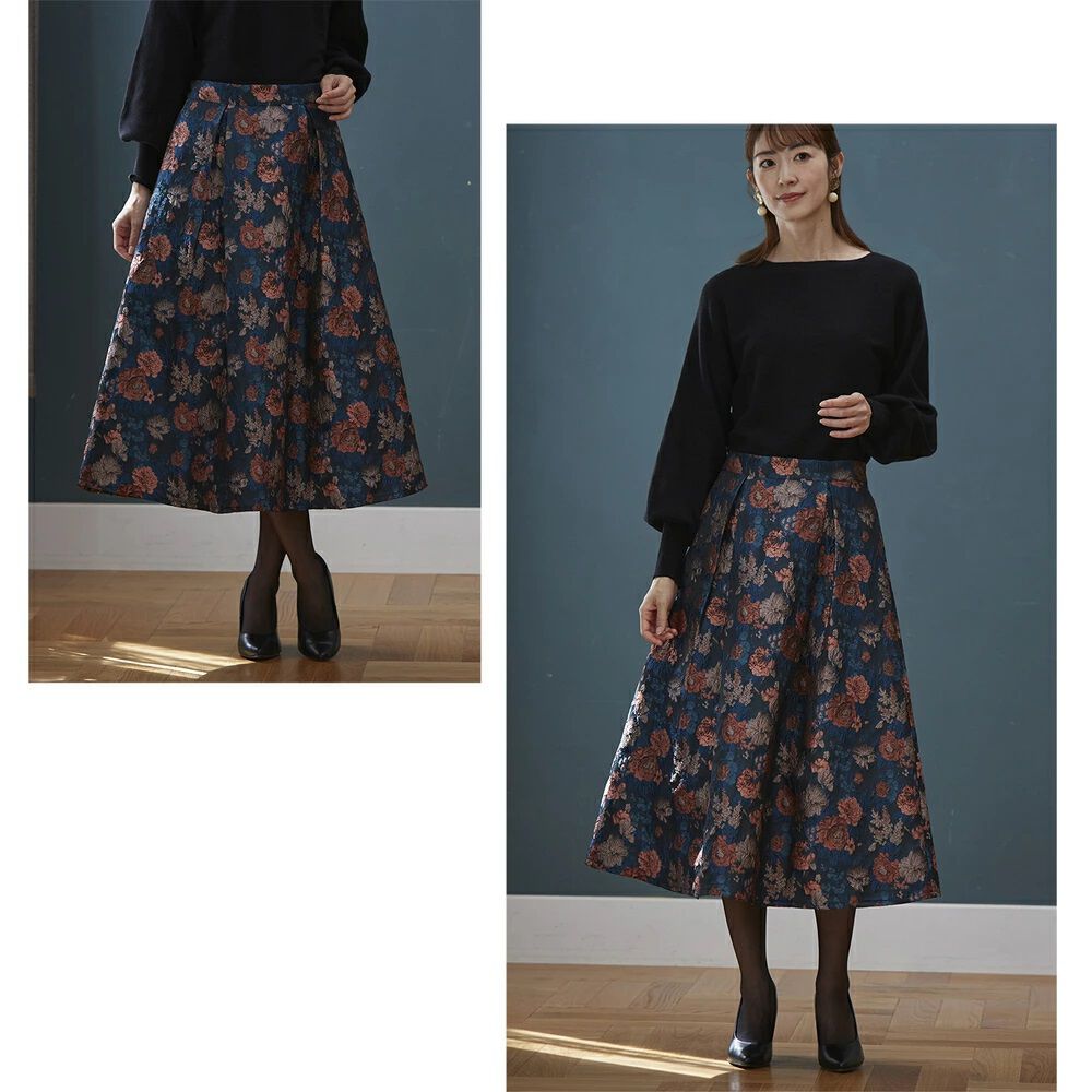 BACKYARD FAMILY「スカート レディース ミモレ丈 冬 通販 ミモレ丈スカート フレアスカート ロングスカート 秋冬」|スカート|