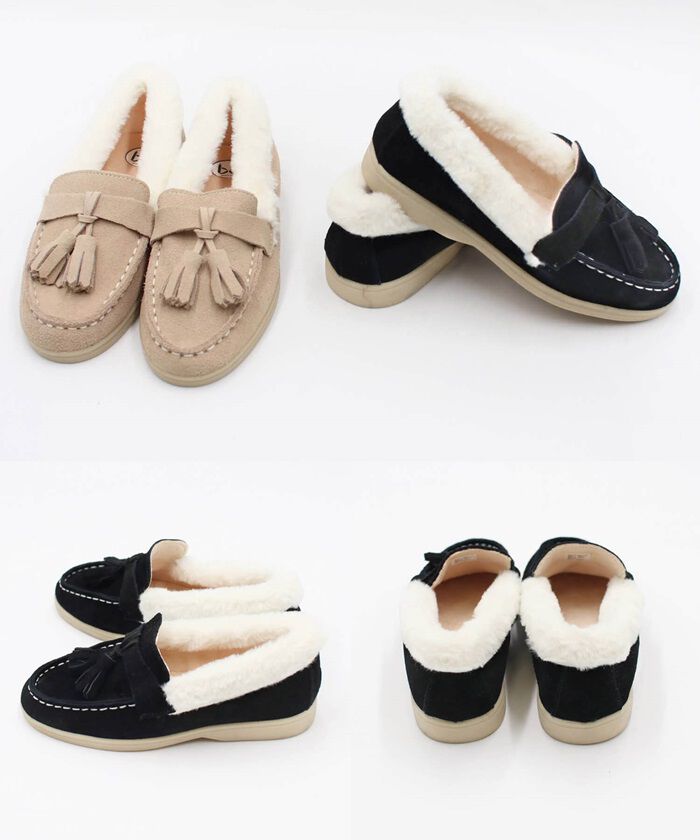 BACKYARD FAMILY「キッズ モカシン ファー 子供 靴 通販 ローファー 57072202 スリッポン 女の子 男の子」|スリッポン|