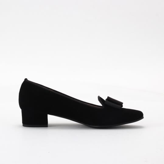 銀座かねまつ「LSFC2483SUEBLK 【本革】【防水】アクアベルグログランリボンオペラパンプス」|パンプス|