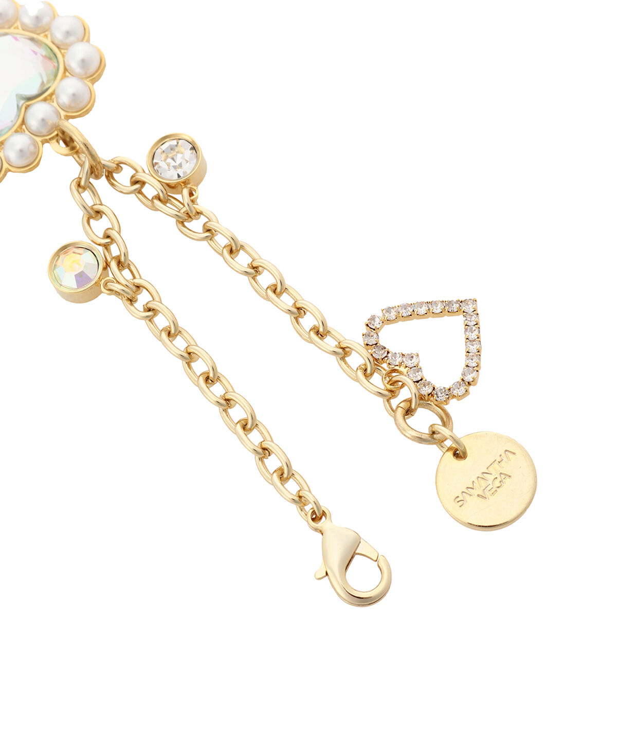 Samantha Vega「カラーパールハートバッグチャーム」|チャーム・キーホルダー|