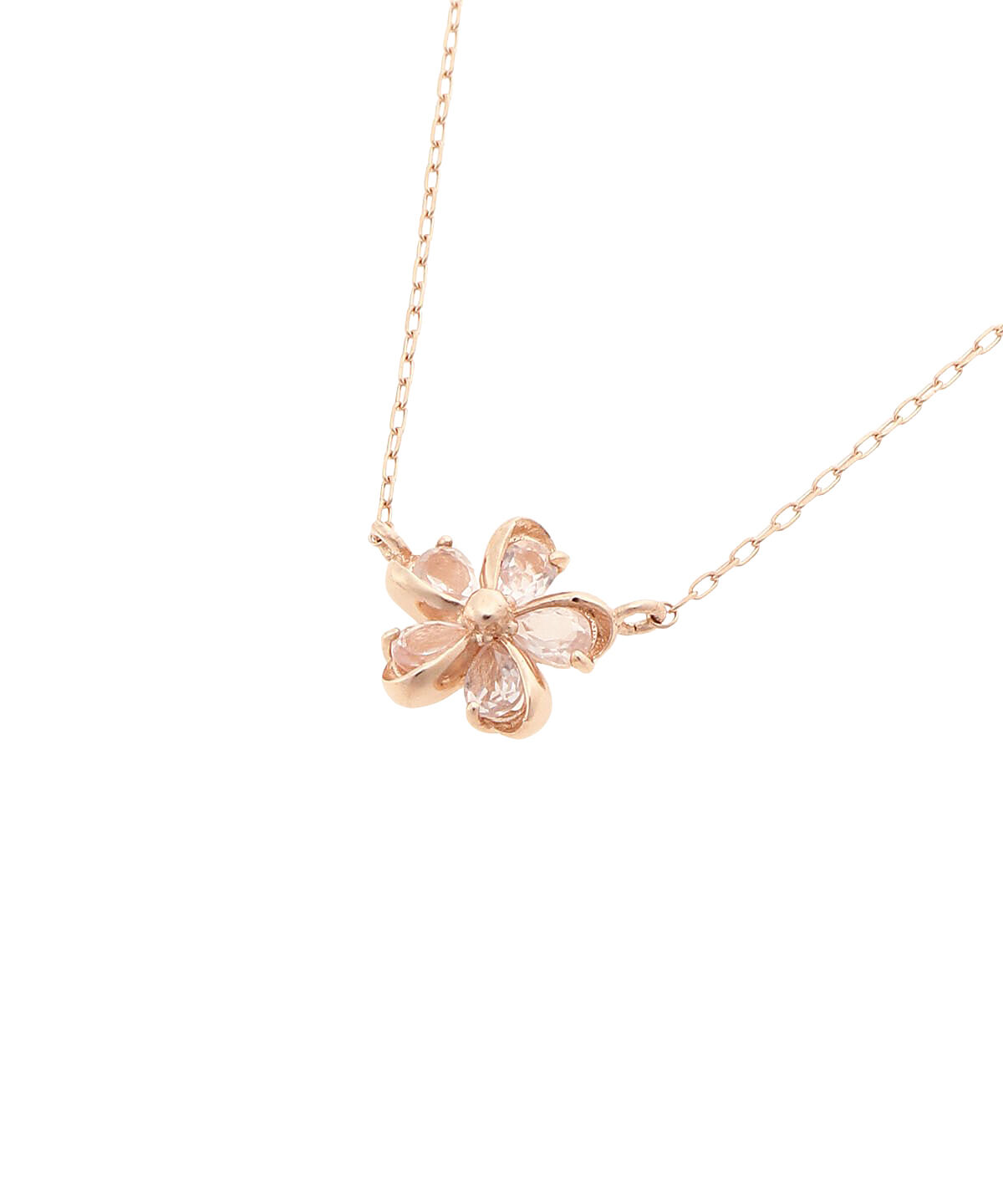 newme by Samantha Thavasa「K10 PG ストーンミニフラワー ネックレス」|ネックレス|