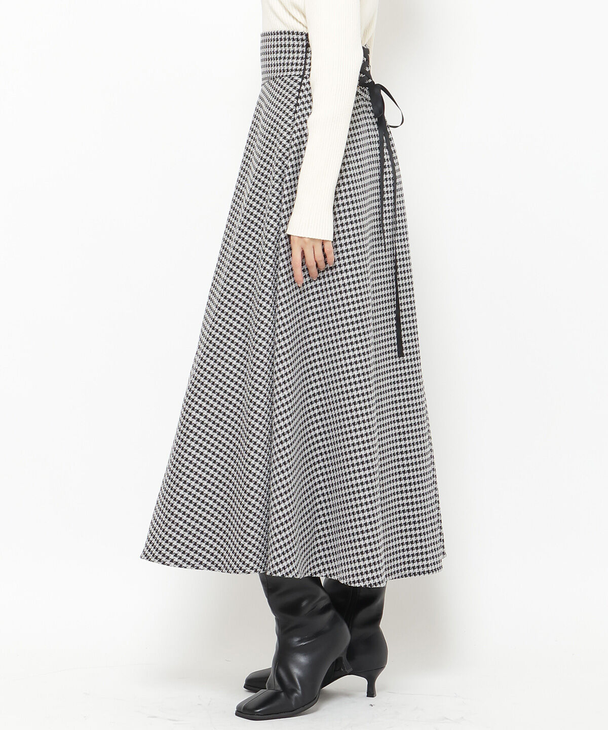 アンドクチュール「千鳥ジャガードフレアスカート」|フレア|