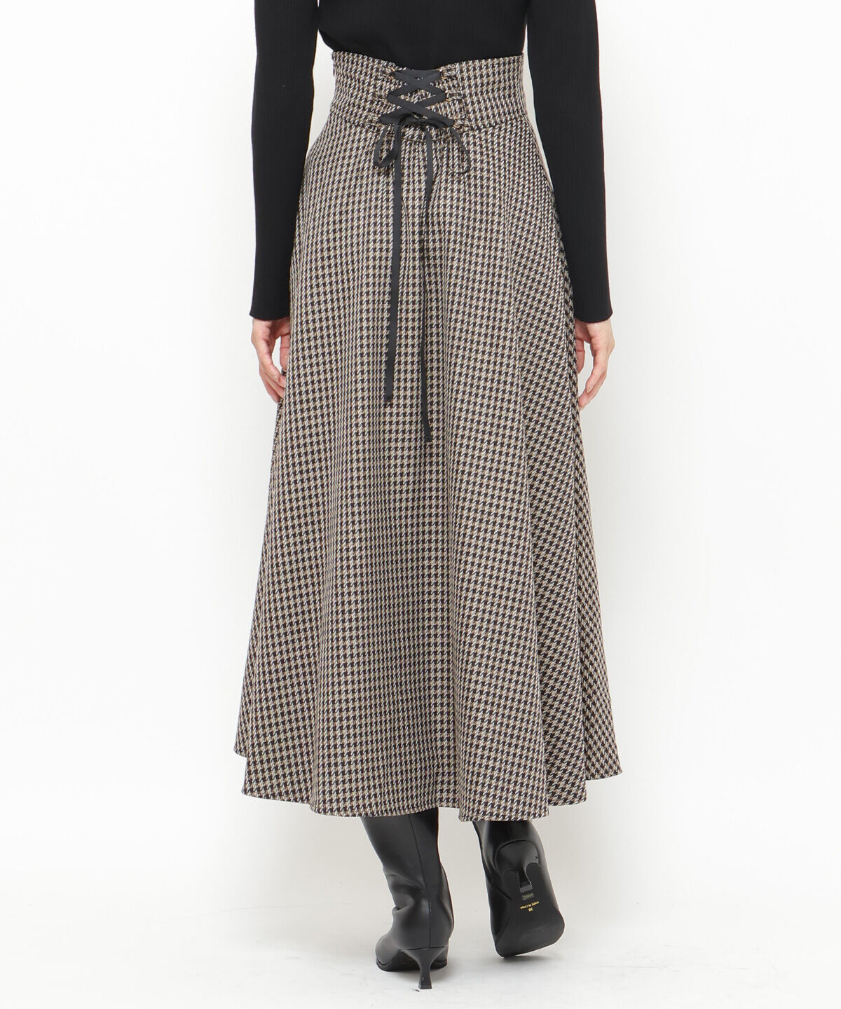 アンドクチュール「千鳥ジャガードフレアスカート」|フレア|