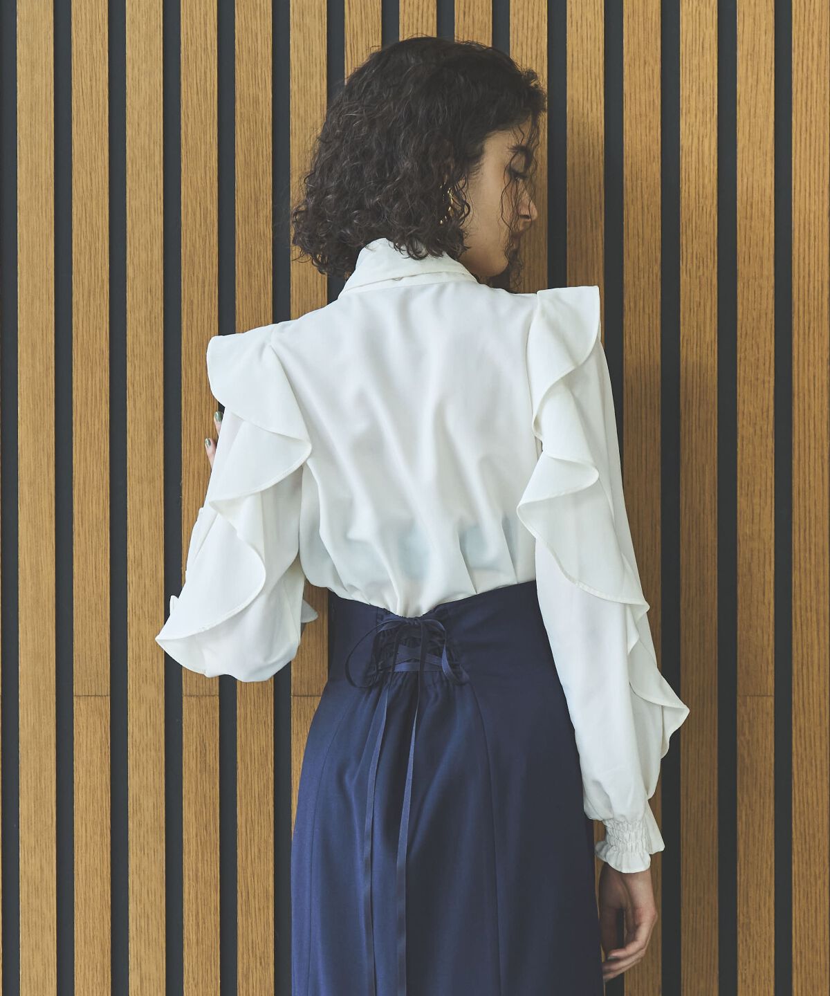 アンドクチュール「ラッフルスリーブボウタイブラウス」|シャツ・ブラウス|