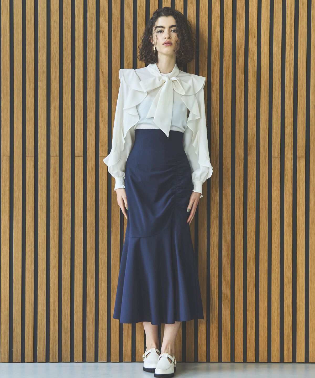 アンドクチュール「ラッフルスリーブボウタイブラウス」|シャツ・ブラウス|