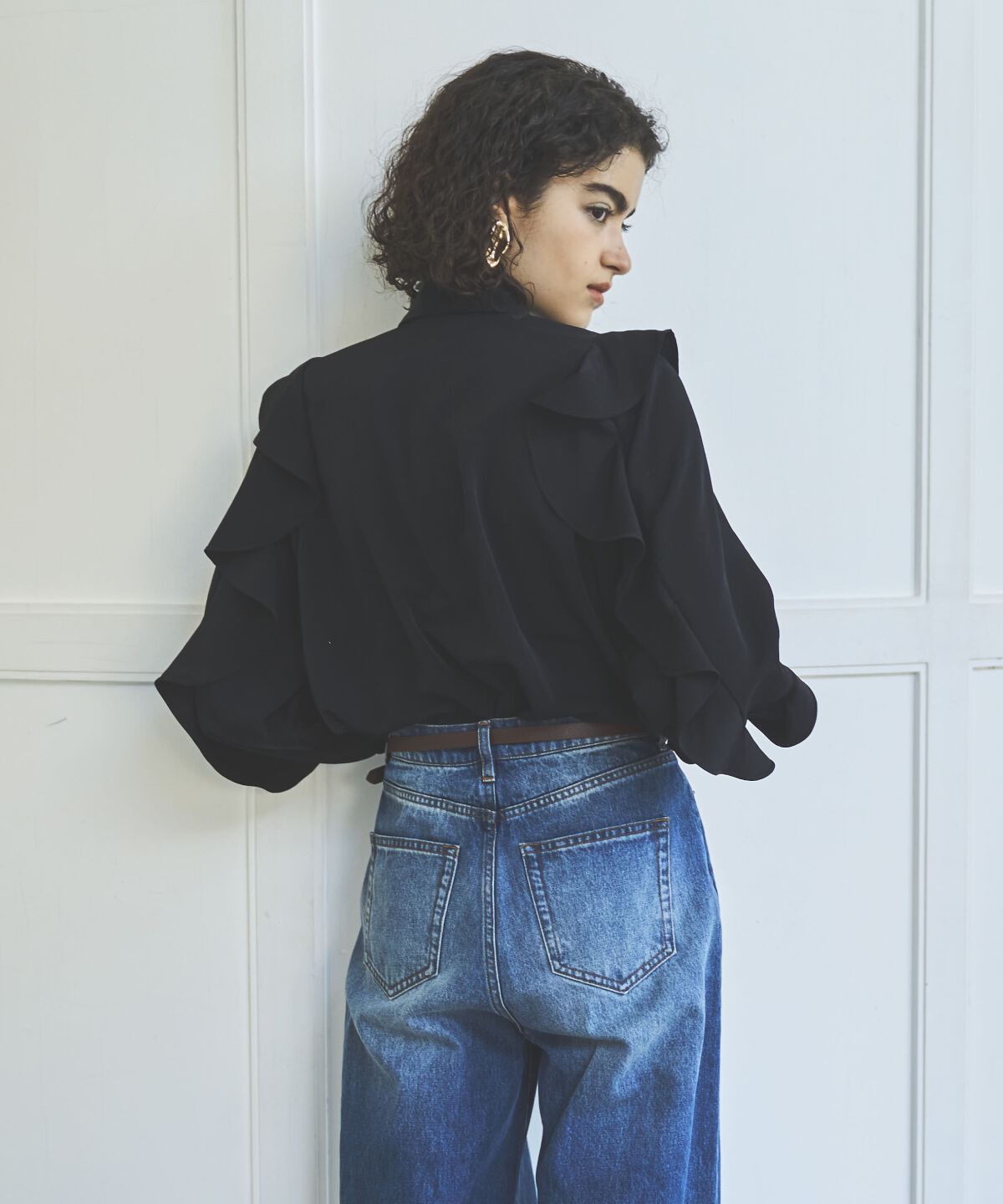 アンドクチュール「ラッフルスリーブボウタイブラウス」|シャツ・ブラウス|