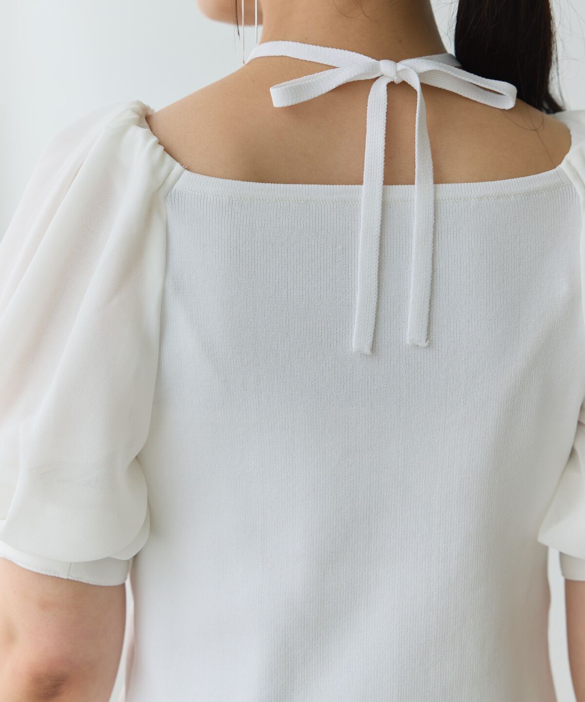 アンドクチュール「シアースリーブクロスネックプルオーバー」|Tシャツ・カットソー|