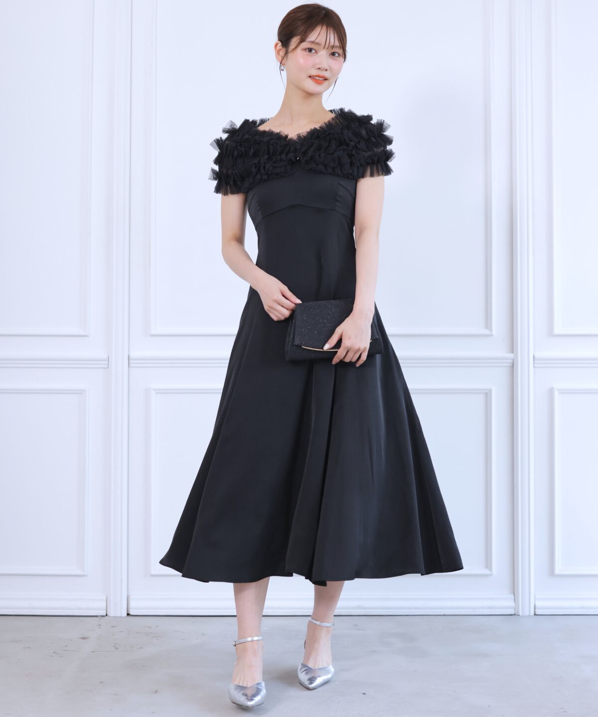 アンドクチュール「チュールケープセットドレス」|ドレス|